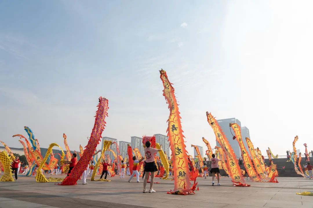 张家港市“人社杯”暨张家港市第八届体育运动会彩带龙（老年组）比赛顺利举行
